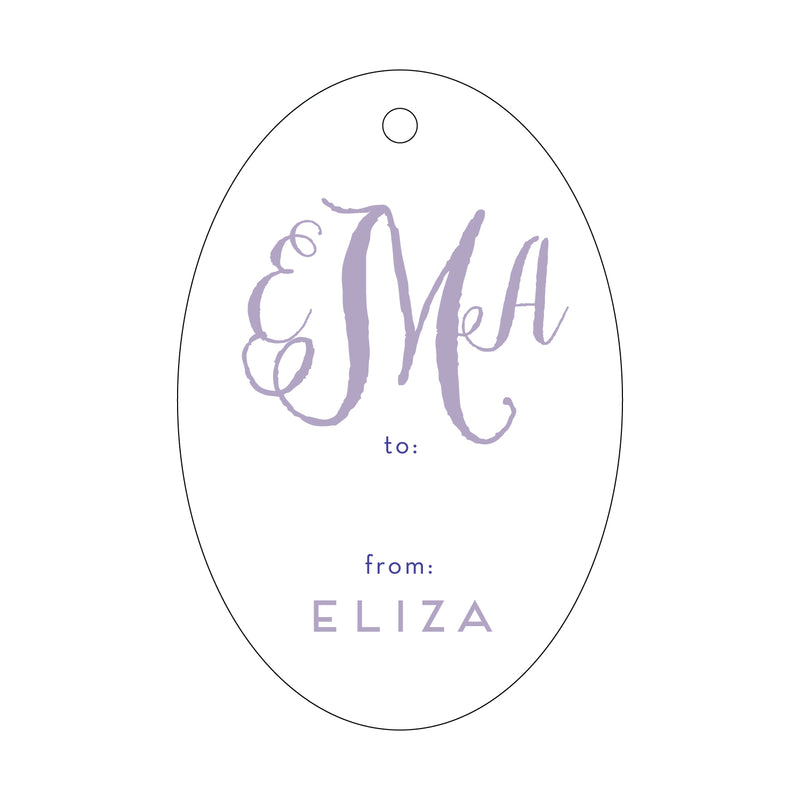 Letterpress Monogram Gift Tag - T11