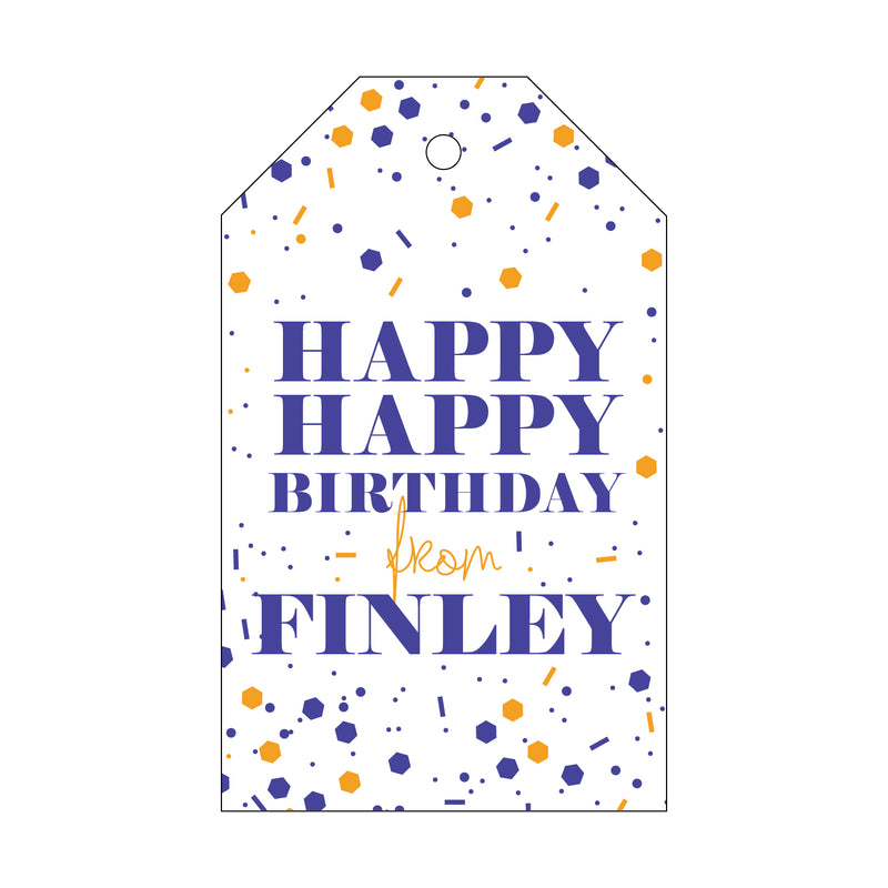 Letterpress Monogram Gift Tag - T137