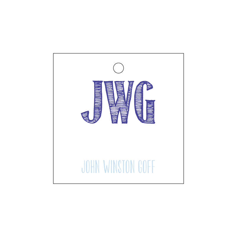 Letterpress Monogram Gift Tag - T142