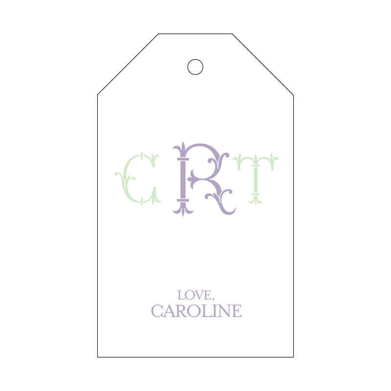 Letterpress Monogram Gift Tag - T147