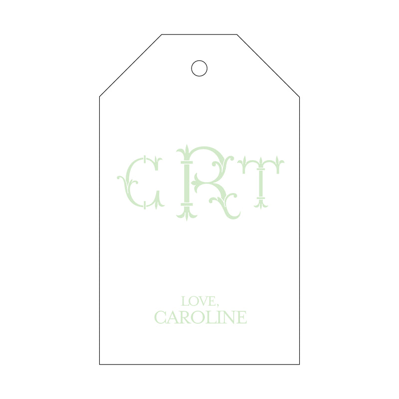 Letterpress Monogram Gift Tag - T147