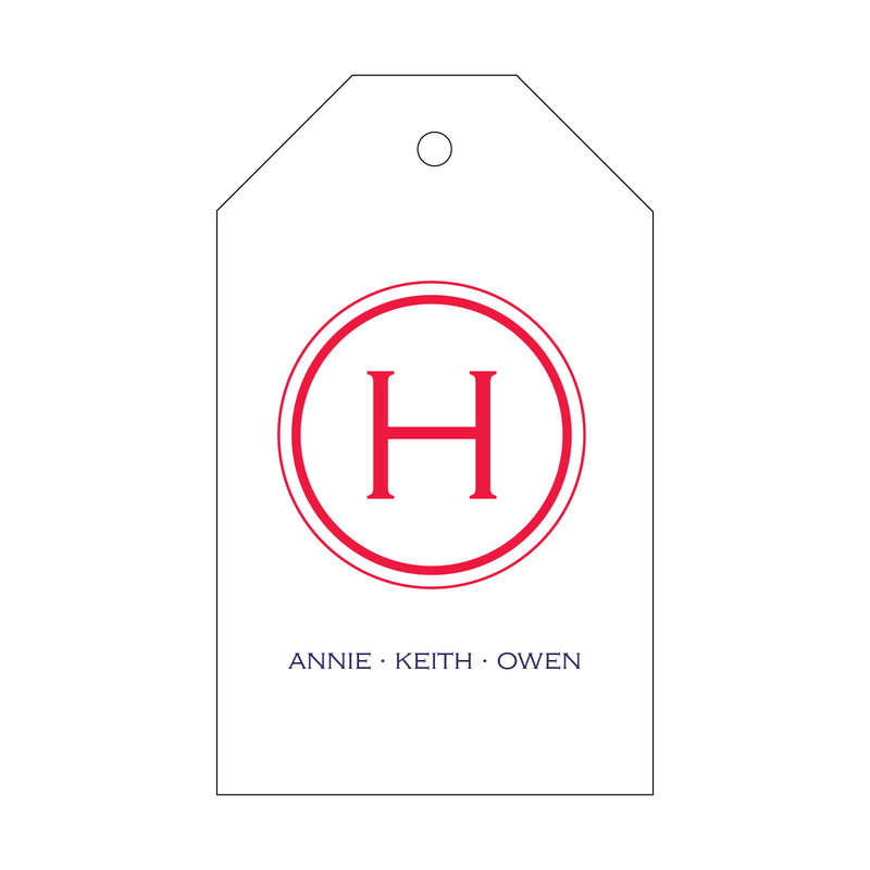 Letterpress Monogram Gift Tag - T148