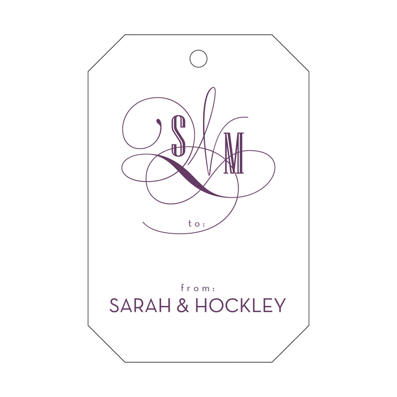 Letterpress Monogram Gift Tag - T14