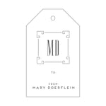 Letterpress Monogram Gift Tag - T187