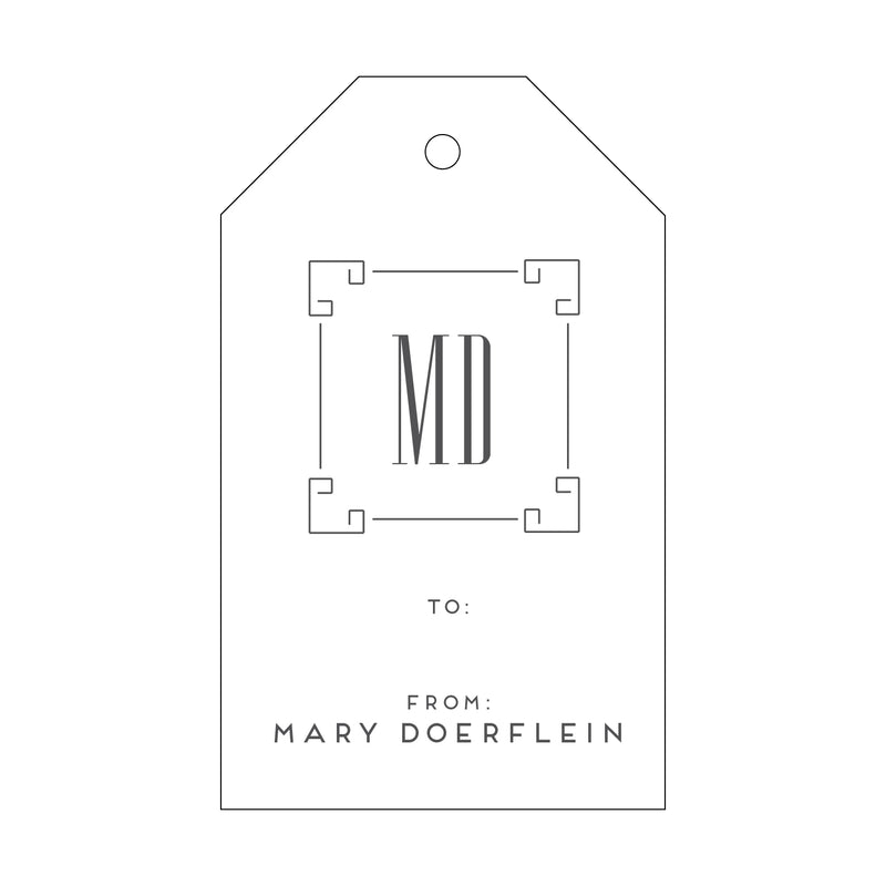 Letterpress Monogram Gift Tag - T187