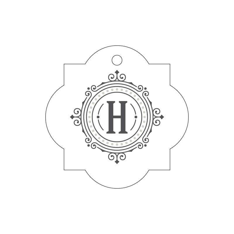 Letterpress Monogram Gift Tag - T232