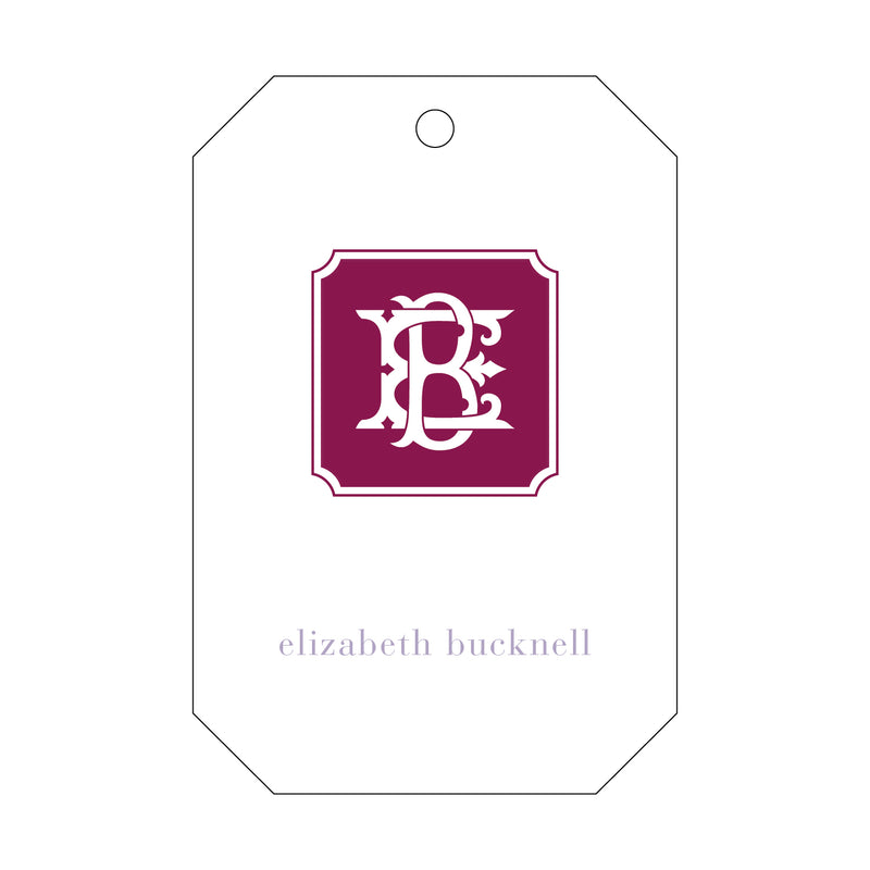 Letterpress Monogram Gift Tag - T296