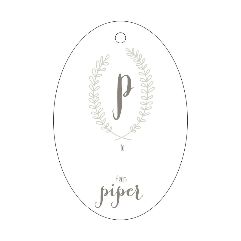Letterpress Monogram Gift Tag - T29