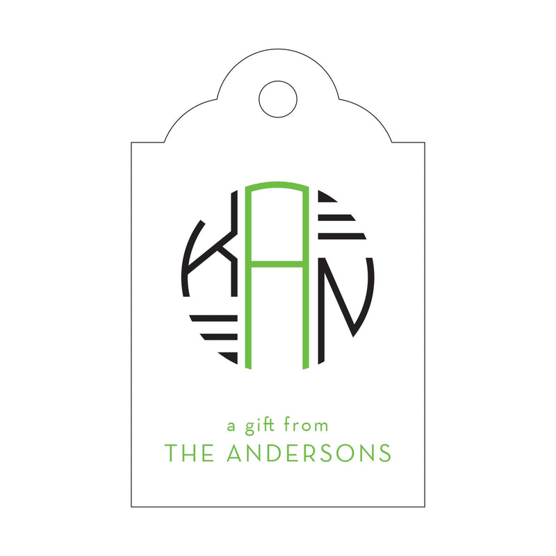 Letterpress Monogram Gift Tag - T392