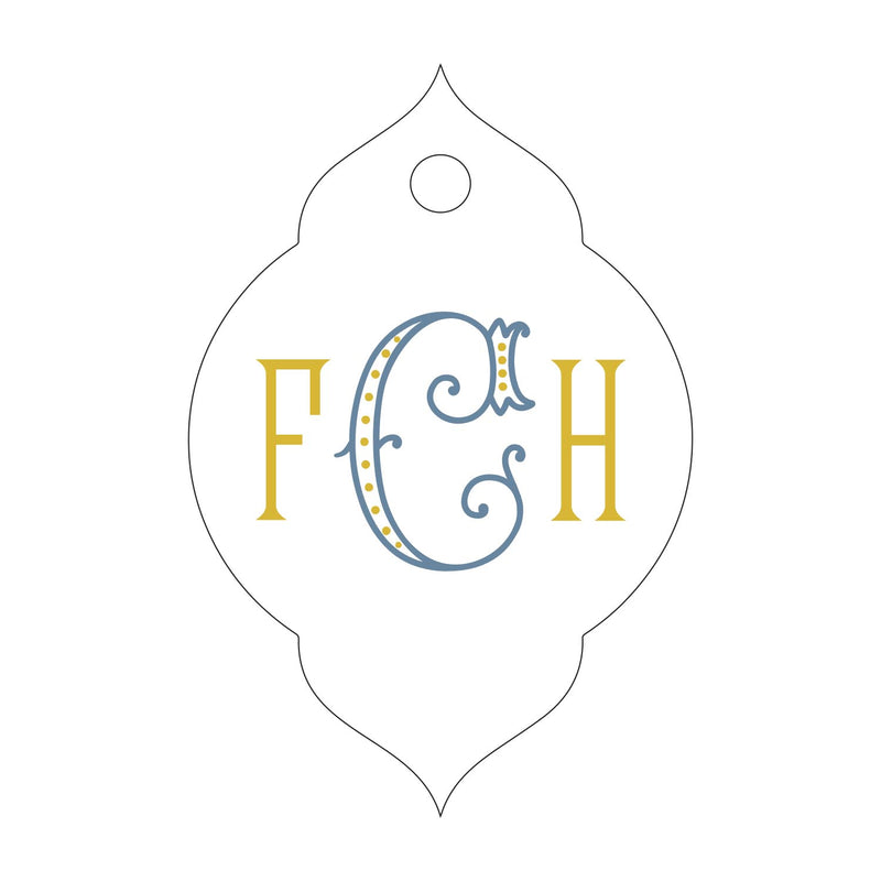 Letterpress Monogram Gift Tag - T396