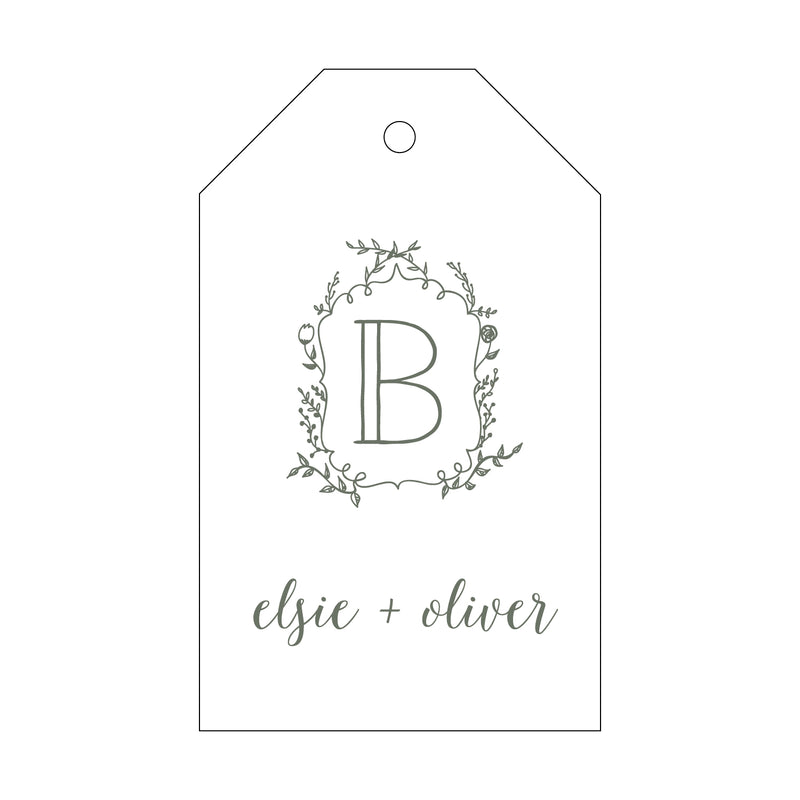 Letterpress Monogram Gift Tag - T54