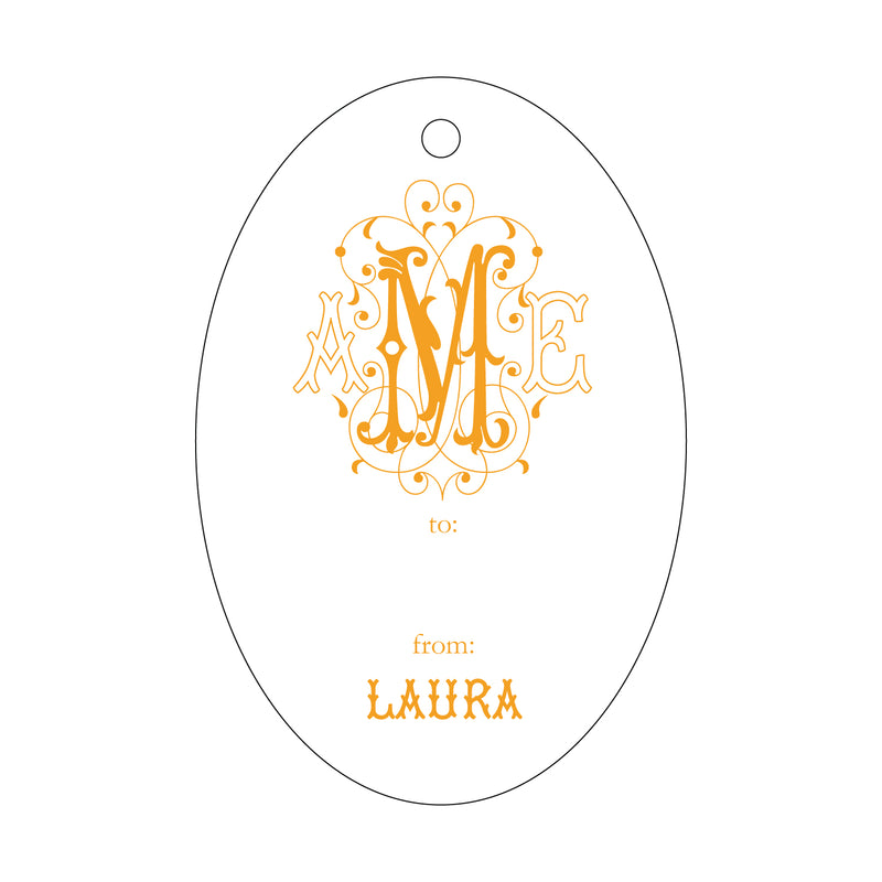 Letterpress Monogram Gift Tag - T56