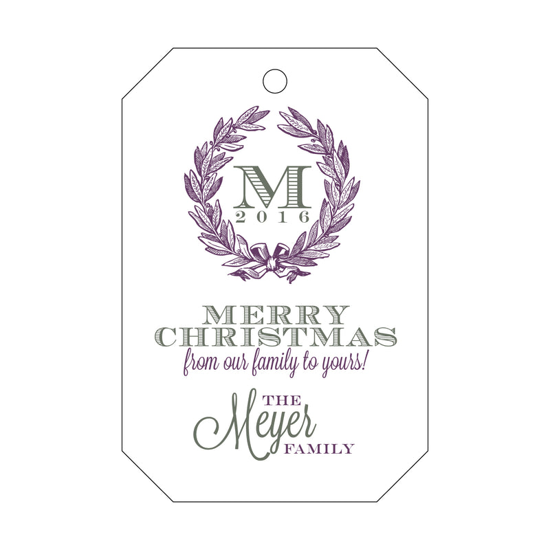 Letterpress Monogram Gift Tag - T58
