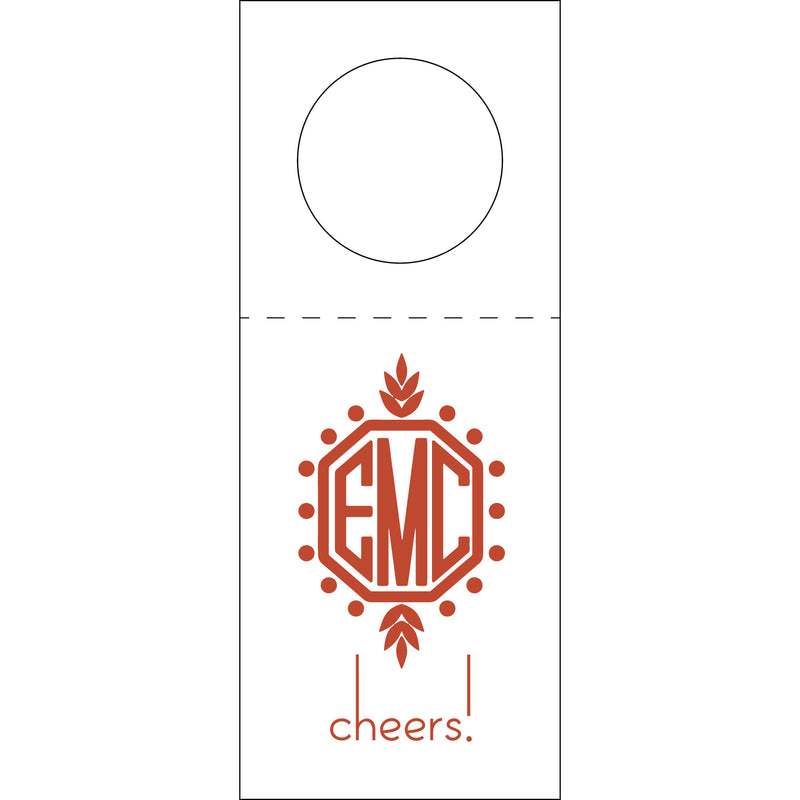 Letterpress Monogram Wine Tag - WT380