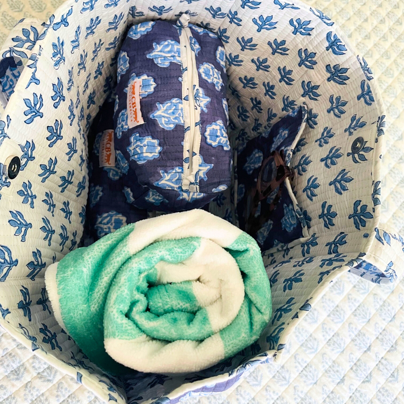 Quilted Pouch Set - Maya Blue - New!