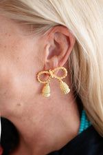 Delany Tassel Stud Earring - 18k Gold Plated