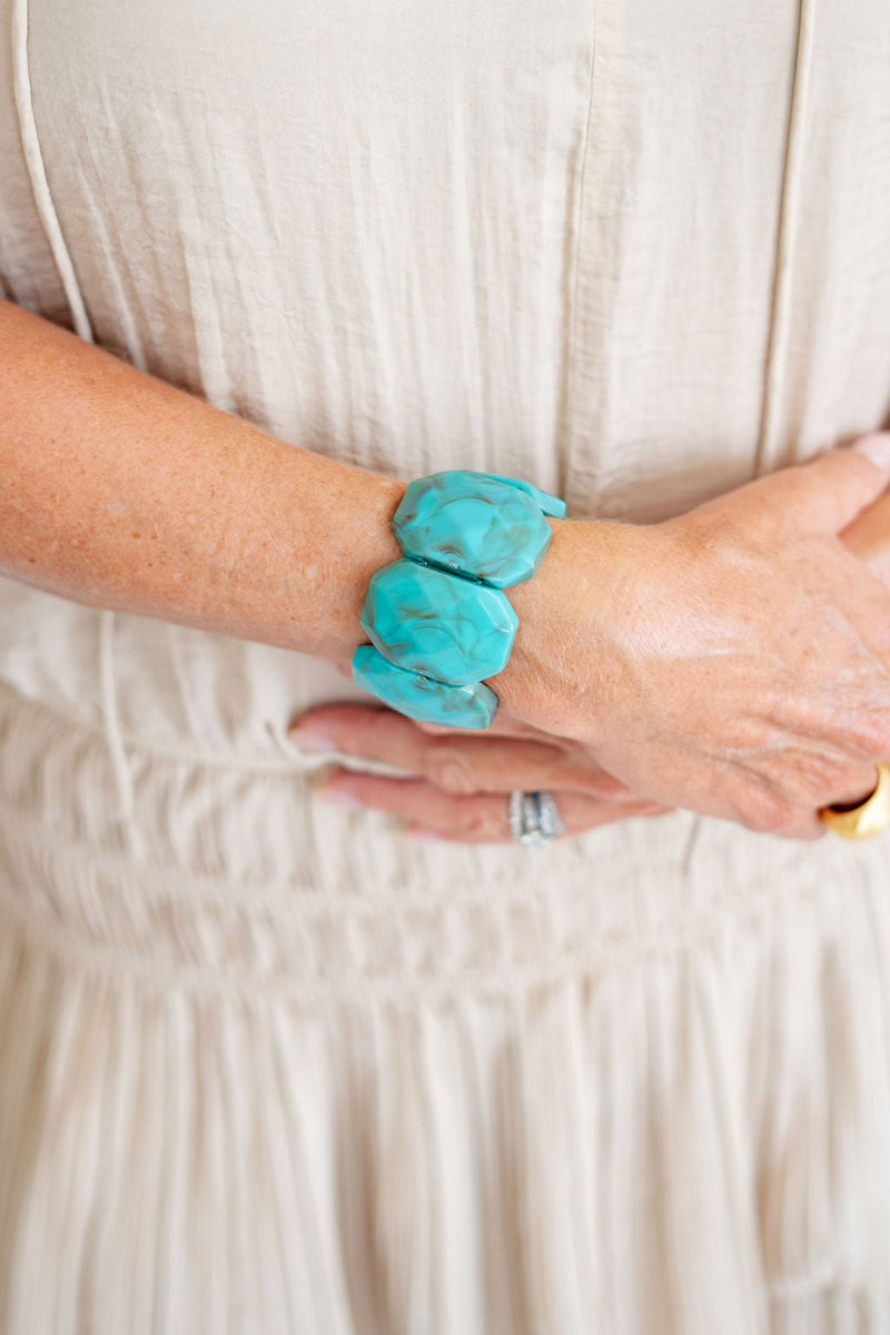 Esme Acrylic Stretchy Cuff Bracelet