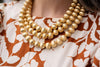 Diana Gold Triple Strand Beaded Necklace