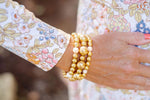 Georgia - Gold  & Freshwater Pearl Beaded Bracelet