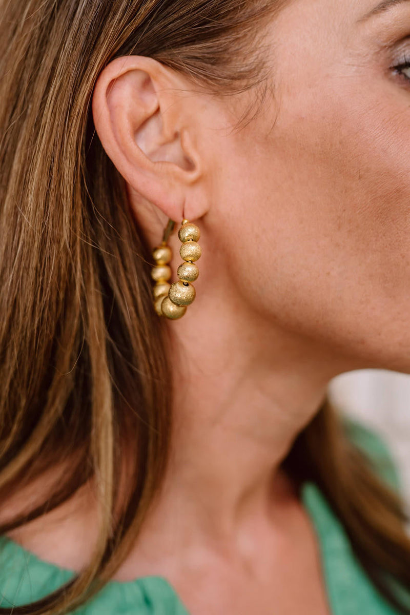 Georgia Hoop - Brushed Gold 10mm
