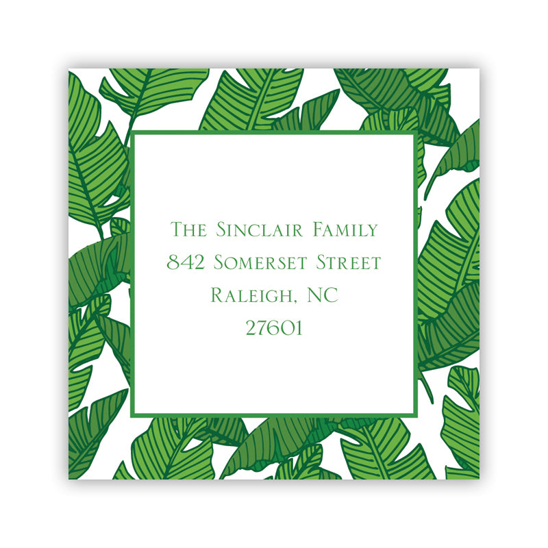 Personalized Square Sticker Banana Leaf by Boatman Geller