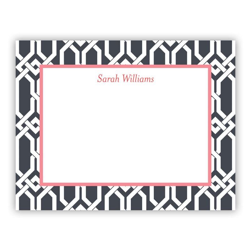 Personalized Flat Note Cards Arden Charcoal - Boatman Geller