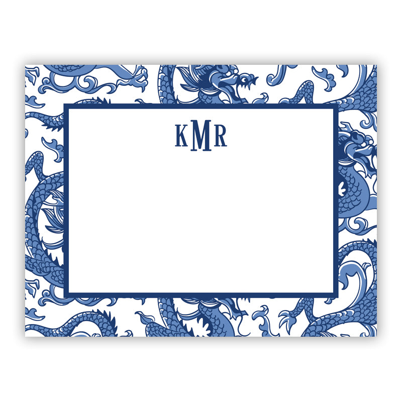 Personalized Flat Note Cards Imperial Navy - Boatman Geller