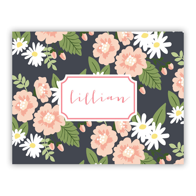 Personalized Folded Note Cards Lillian Floral - Boatman Geller
