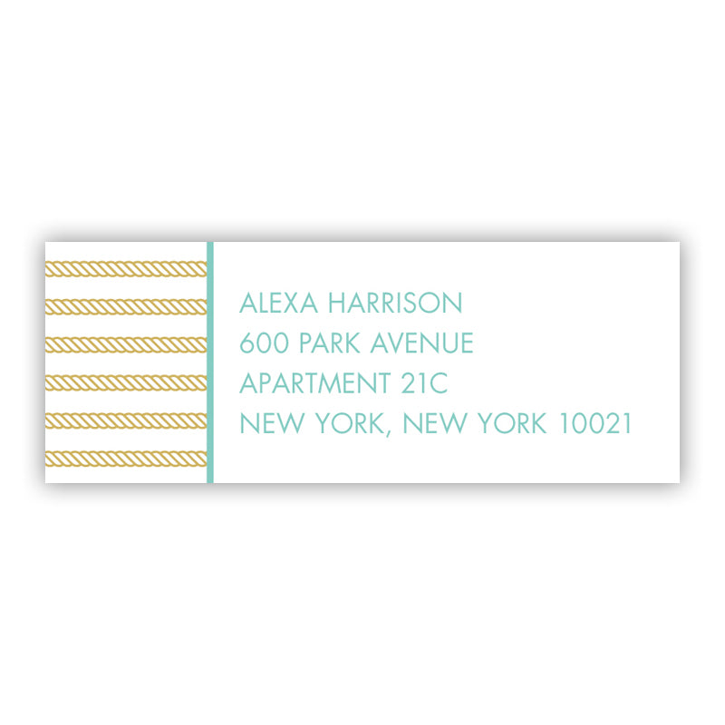 Personalized Address Labels Rope Stripe Gold - Boatman Geller