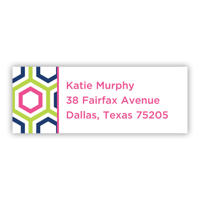 Personalized Address Labels Maggie Lime & Navy - Boatman Geller