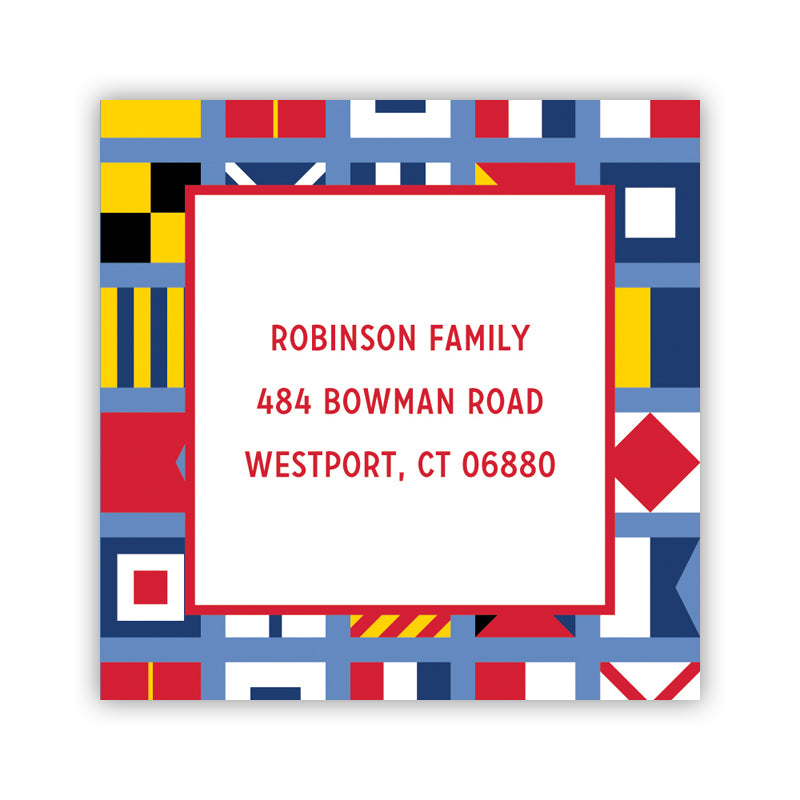 Personalized Square Sticker Nautical Flags by Boatman Geller