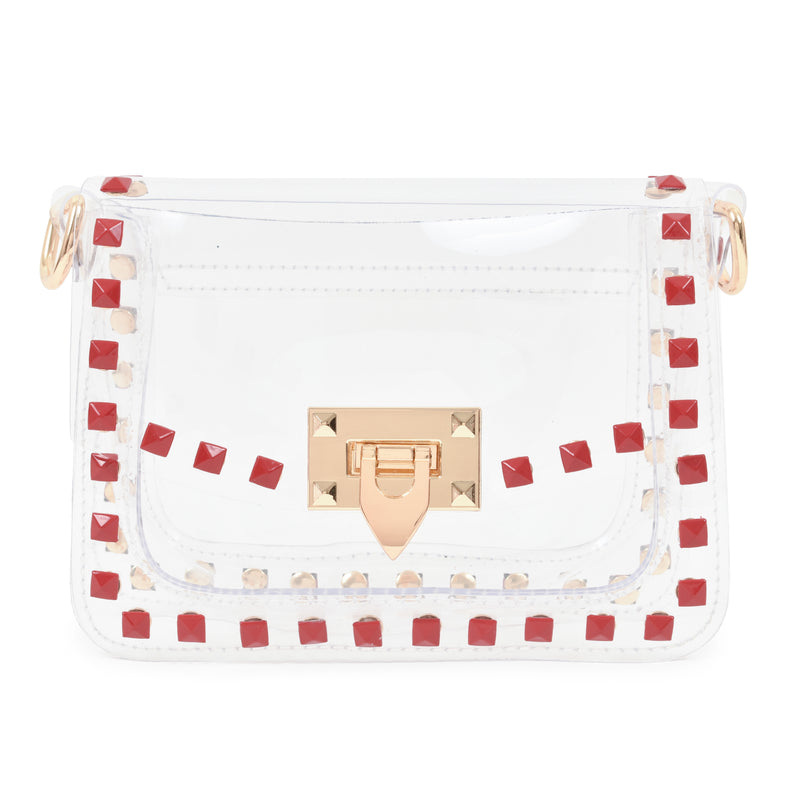 Jackie Clear Chain Bag - Red