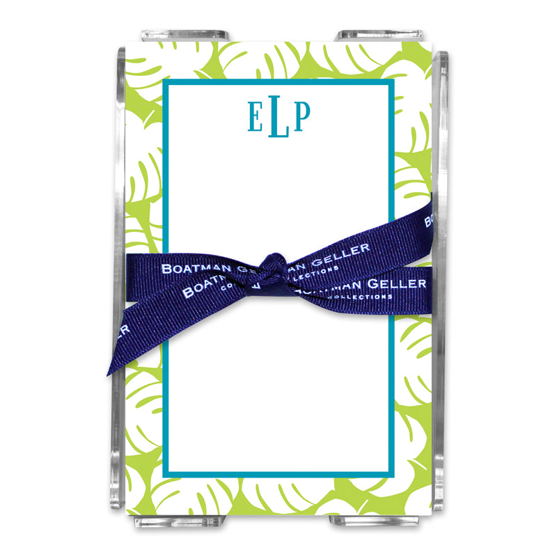 Personalized Note Sheets in Acrylic Palm Lime - Boatman Geller