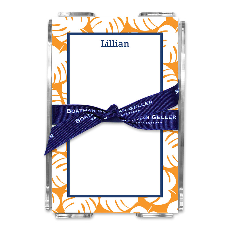 Personalized Note Sheets in Acrylic Palm Tangerine - Boatman Geller
