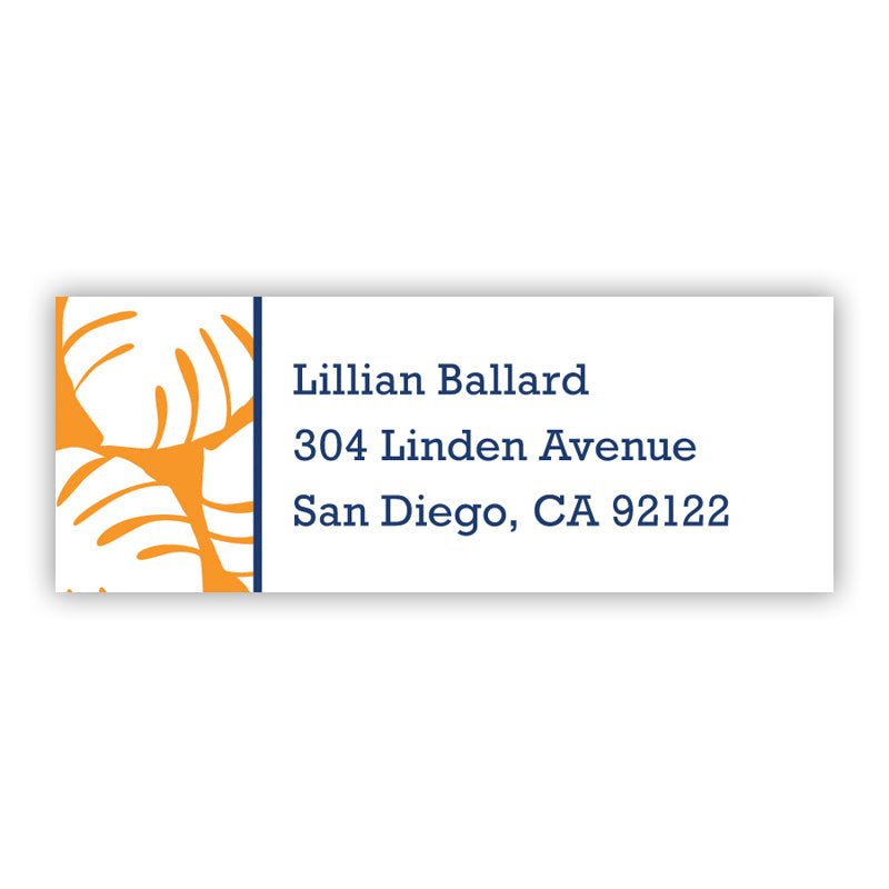 Personalized Address Labels Palm Tangerine - Boatman Geller
