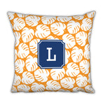 Monogram Pillow Palm Tangerine - Boatman Geller