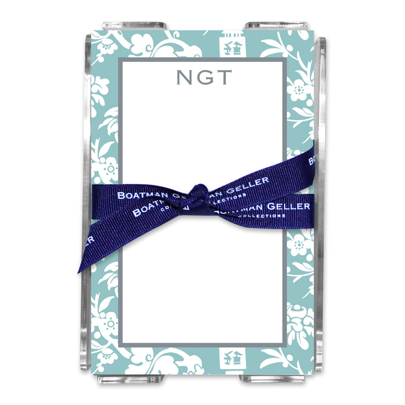 Personalized Note Sheets in Acrylic Anna Floral Slate - Boatman Geller