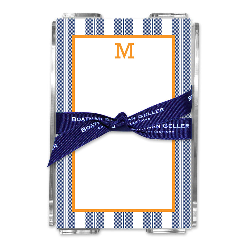 Personalisierte Notizblätter aus Acryl mit Vineyard-Streifen, Marineblau – Boatman Geller