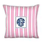 Monogram Pillow Vineyard Stripe Raspberry - Boatman Geller