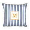 Monogram Pillow Vineyard Stripe Navy - Boatman Geller