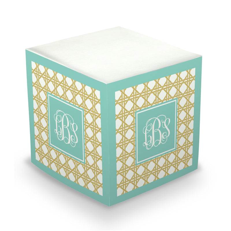 Monogram Sticky Memo Cube - Parker Border by Boatman Geller