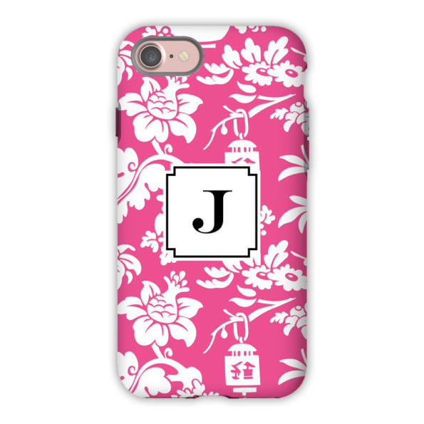 Monogram iPhone Case  - Anna Floral Raspberry - Boatman Geller