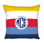 Monogram Pillow Bold Stripe Nautical - Boatman Geller