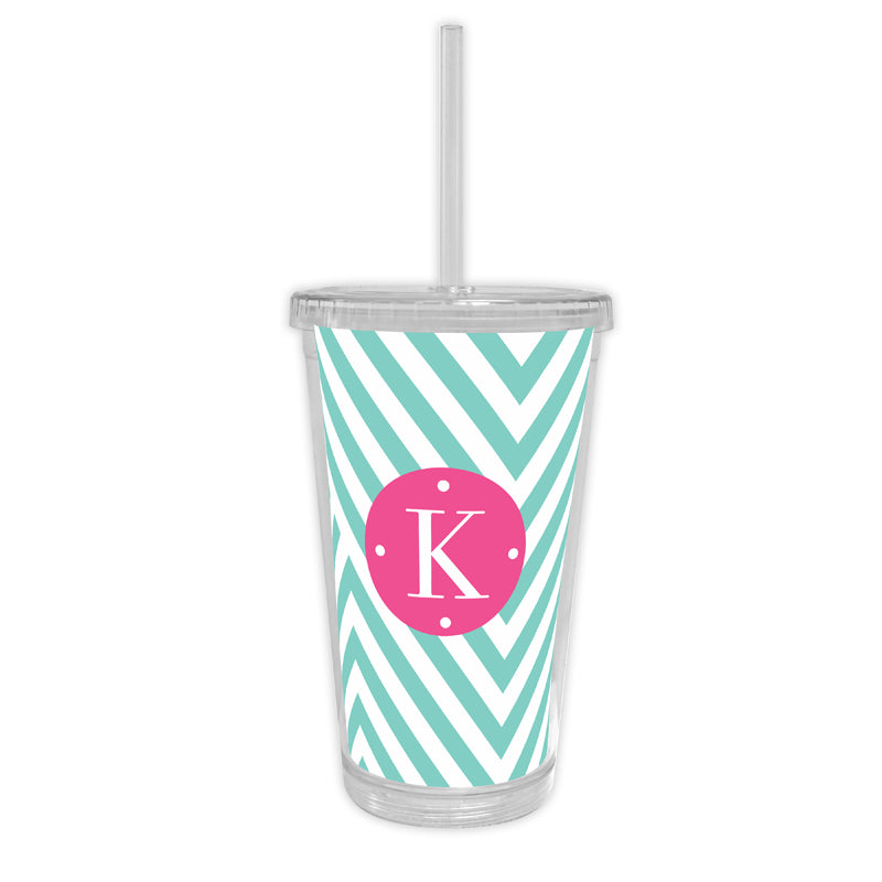 Monogram Beverage Tumbler Modern Chevron - Dabney Lee