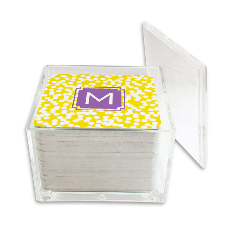 Monogram Paper Drink Coasters Hole Punch - Dabney Lee