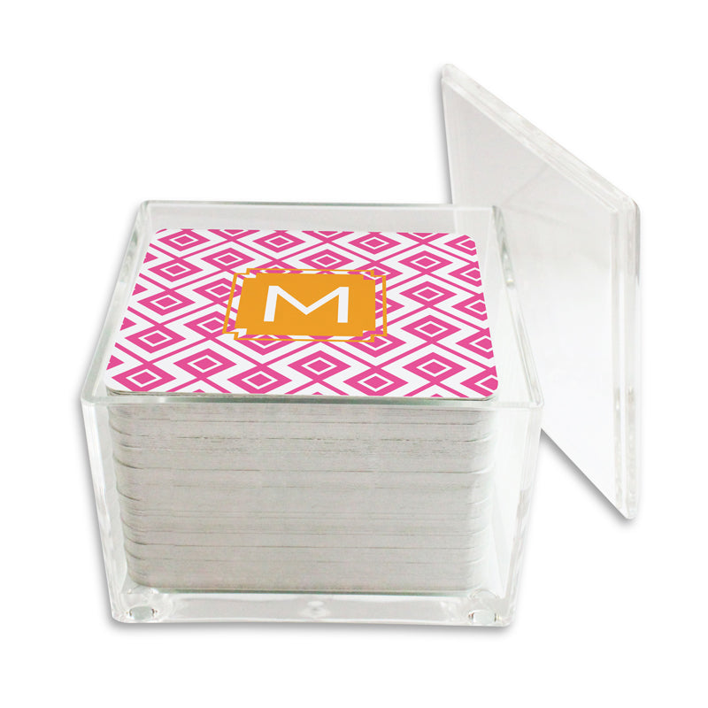 Monogram Paper Drink Coasters Lucy - Dabney Lee