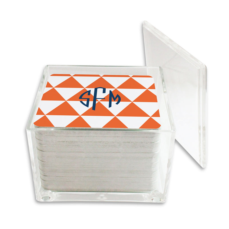 Monogram Paper Drink Coasters Triangles - Dabney Lee