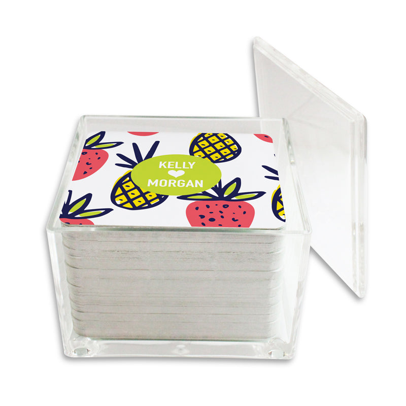 Monogram Paper Drink Coasters Fruity - Dabney Lee
