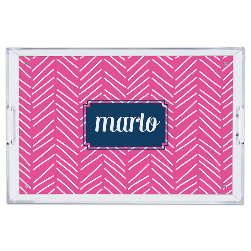 Monogram Lucite Tray Little Lines - Dabney Lee