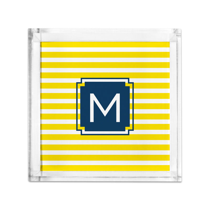 Petite Monogram Lucite Tray Cabana - Dabney Lee